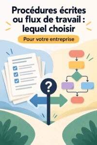 Image illustrant la comparaison entre SOP et workflows dans un environnement de bureau.
