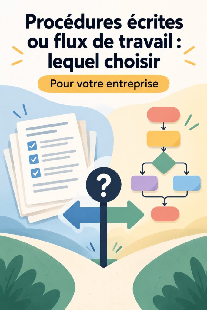 Image illustrant la comparaison entre SOP et workflows dans un environnement de bureau.