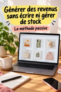 Femme souriante tenant un ordinateur portable, représentant le travail à distance pour générer des revenus passifs.