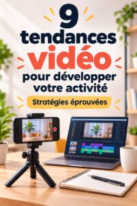 Une femme d'affaires utilisant un ordinateur pour créer une vidéo marketing